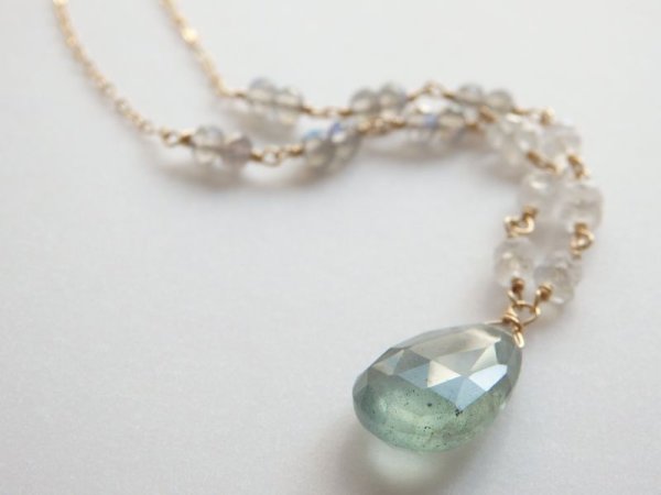 画像12: モスアクアマリン＆ムーンストーン*ラブラドライトネックレス(SOLD OUT)