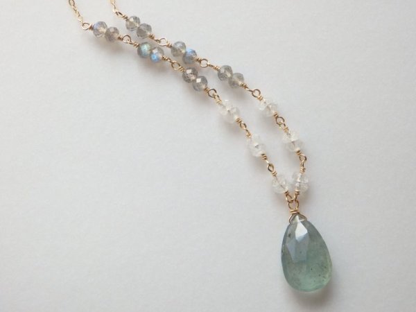 画像4: モスアクアマリン＆ムーンストーン*ラブラドライトネックレス(SOLD OUT)