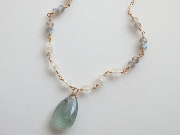 画像7: モスアクアマリン＆ムーンストーン*ラブラドライトネックレス(SOLD OUT)