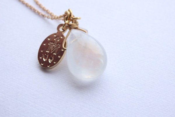 画像12: ムーンストーン&ハーキマーダイヤモンド*オメダイネックレス（sold）