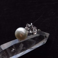 ハーキマーダイヤモンド&南洋真珠*kumihimoイヤーカフ/リング