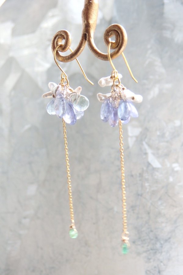 画像9: タンザナイト&あこやケシパール*ピアス/イヤリング（sold）