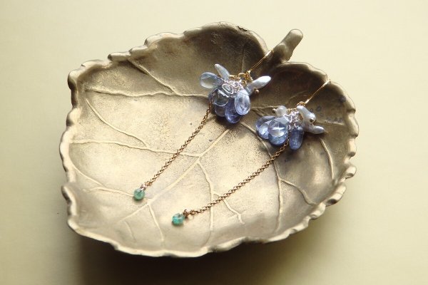 画像6: タンザナイト&あこやケシパール*ピアス/イヤリング（sold）