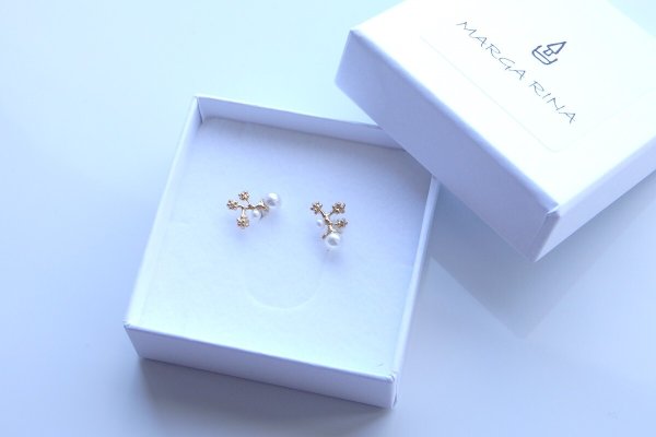 画像13: ミモザとパールのピアス