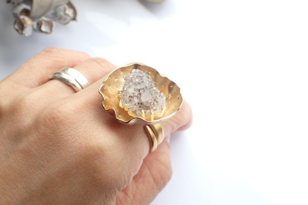 画像12: トゲトゲハートのクォーツ・ミニミニクラスターフラワーリング