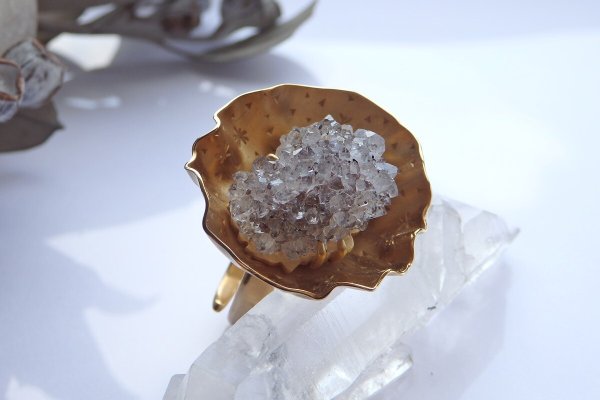 画像6: トゲトゲハートのクォーツ・ミニミニクラスターフラワーリング