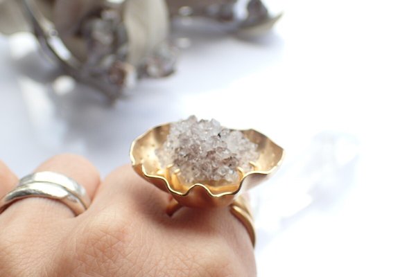 画像10: トゲトゲハートのクォーツ・ミニミニクラスターフラワーリング