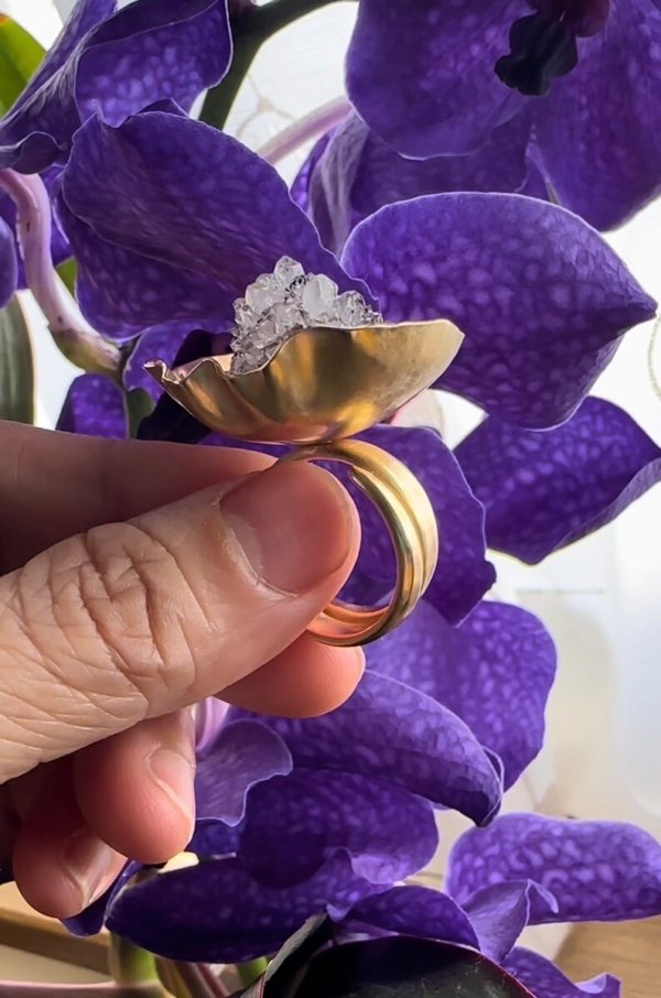 画像13: トゲトゲハートのクォーツ・ミニミニクラスターフラワーリング