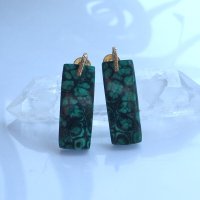 マラカイト＊レクタングル*ピアス