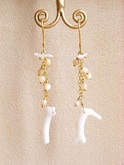 画像3: 珊瑚&MOP*ピアス（SOLD OUT）